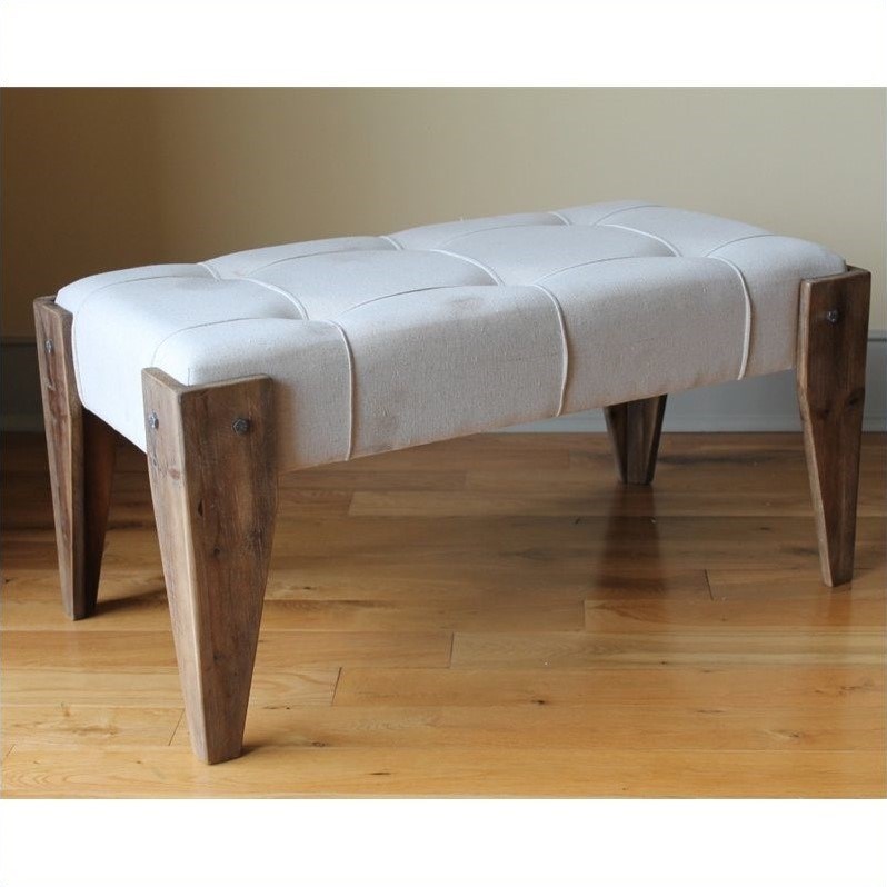 Charlotte Rustic Wood Vanity Bench Homesquare