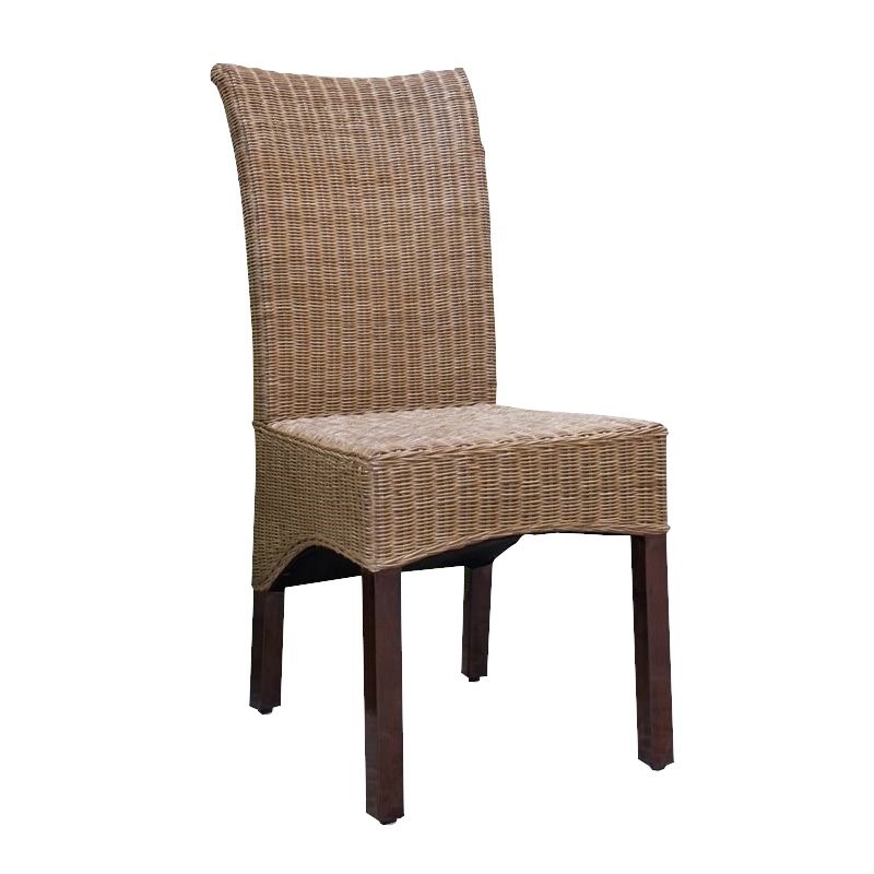 International Caravan Bali Campbell Rattan Wicker Stained Dining Chair