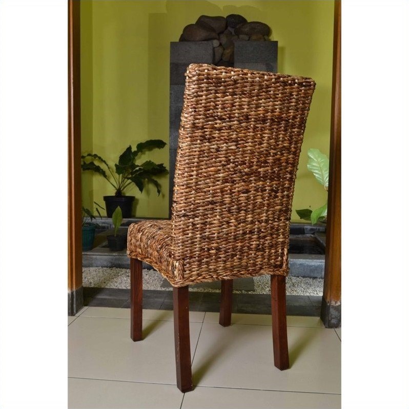 International Caravan Bali Louisa Woven Abaca Cushion Dining Chair