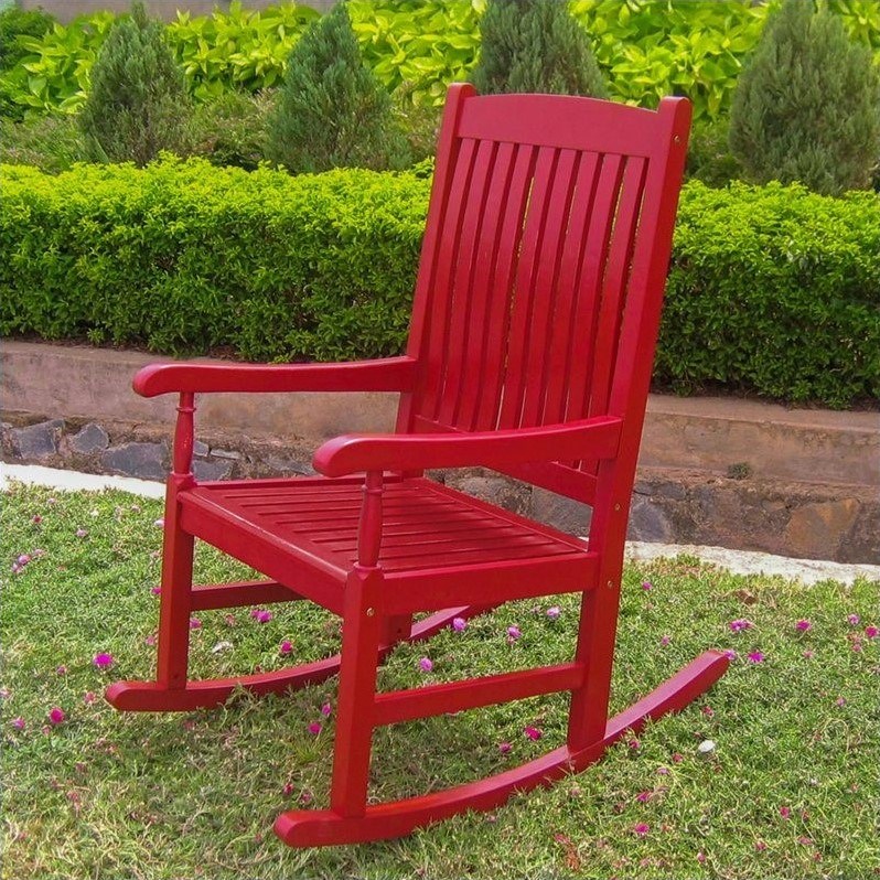 International Caravan Highland Patio Rocking Chair in Red
