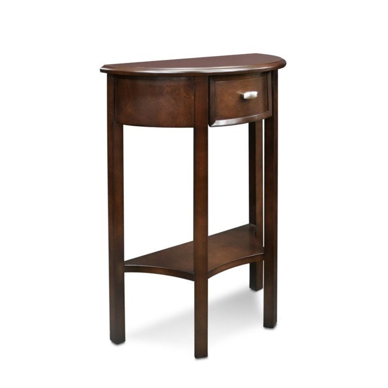 Leick Favorite Finds Demilune Accent Table in Chocolate