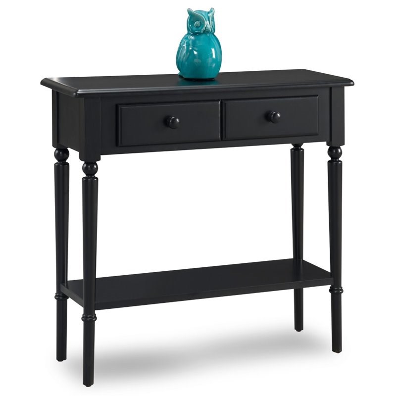 Leick Coastal Notions 1 Drawer Console Table with Shelf in Swan Black