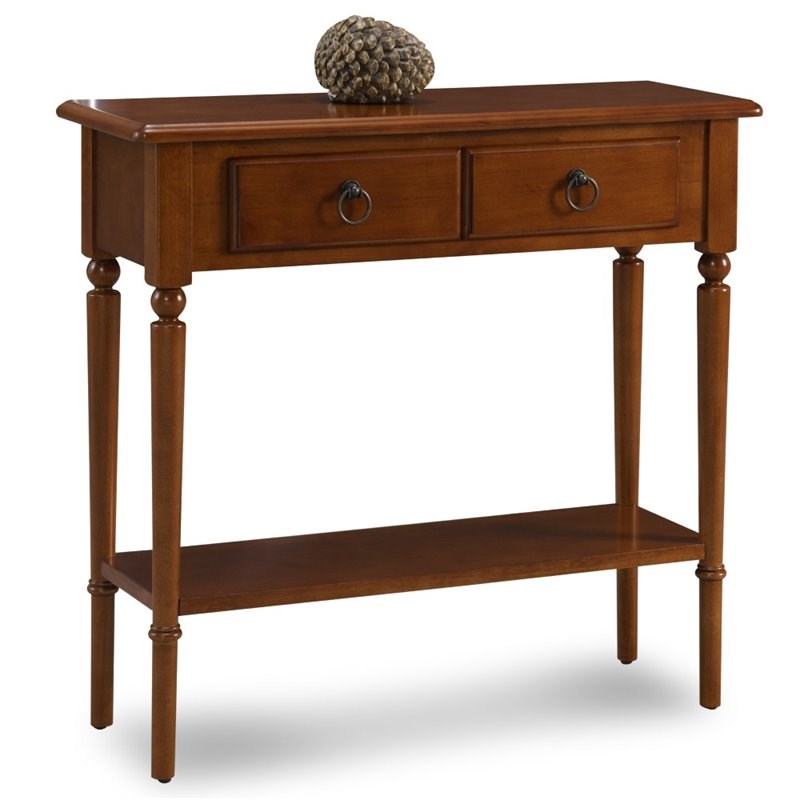 Leick Coastal Notions 1 Drawer Console Table with Shelf in Pecan