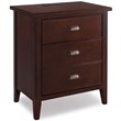 Leick Laurent 3 Drawer Nightstand with USB Outlets in Chocolate Cherry