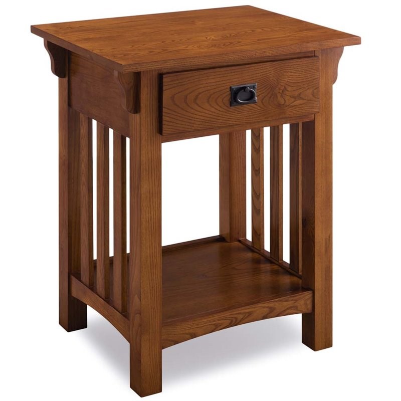 Leick Mission Impeccable 1 Drawer Nightstand in Medium Oak