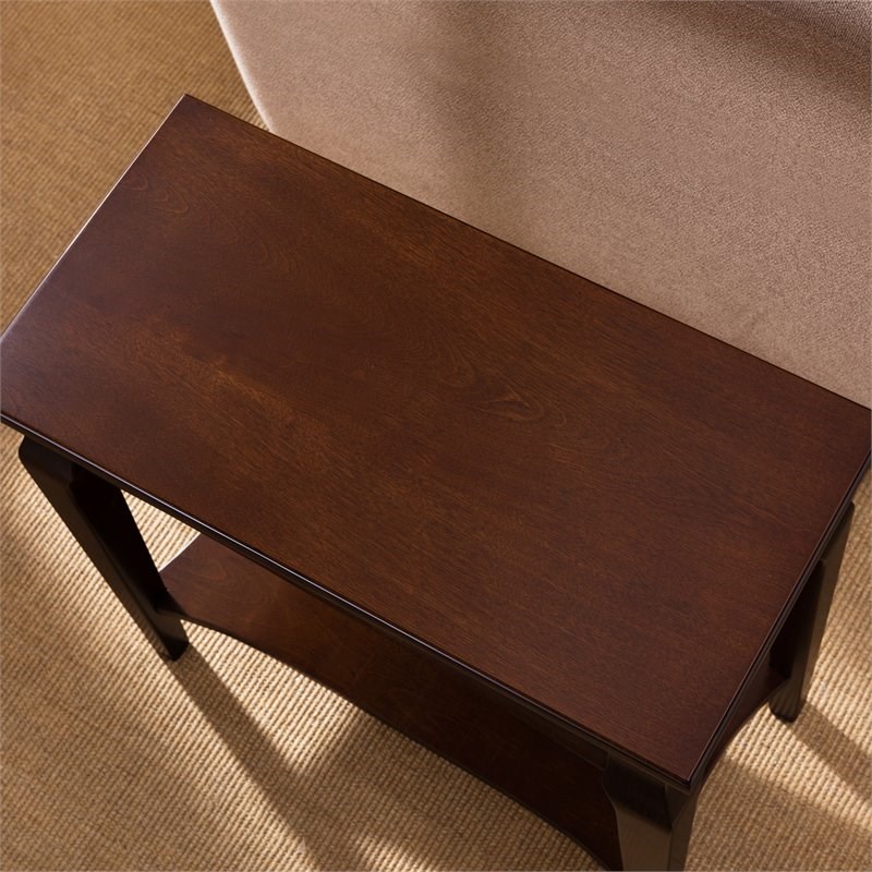 Leick Home Stratus Narrow Chairside Table in Heartwood Cherry