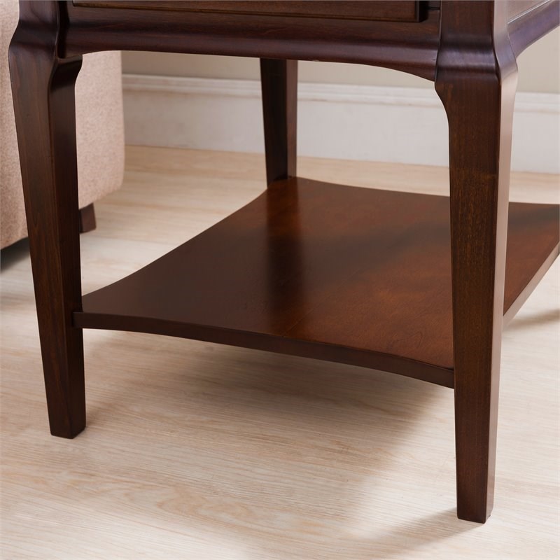 Leick Home Stratus Drawer End Table in Heartwood Cherry