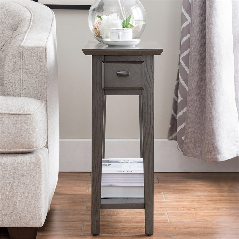 Leick Furniture Favorite Finds 1 Drawer End Table in Smoke Gray
