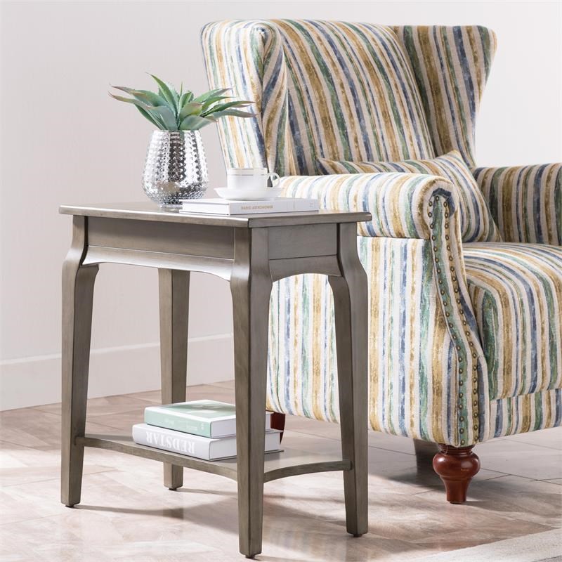 Leick Furniture Stratus Solid Wood Narrow End Table in Gray