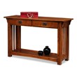 Leick Furniture Wood Mission Console Table with Drawers and Shelf in Oak