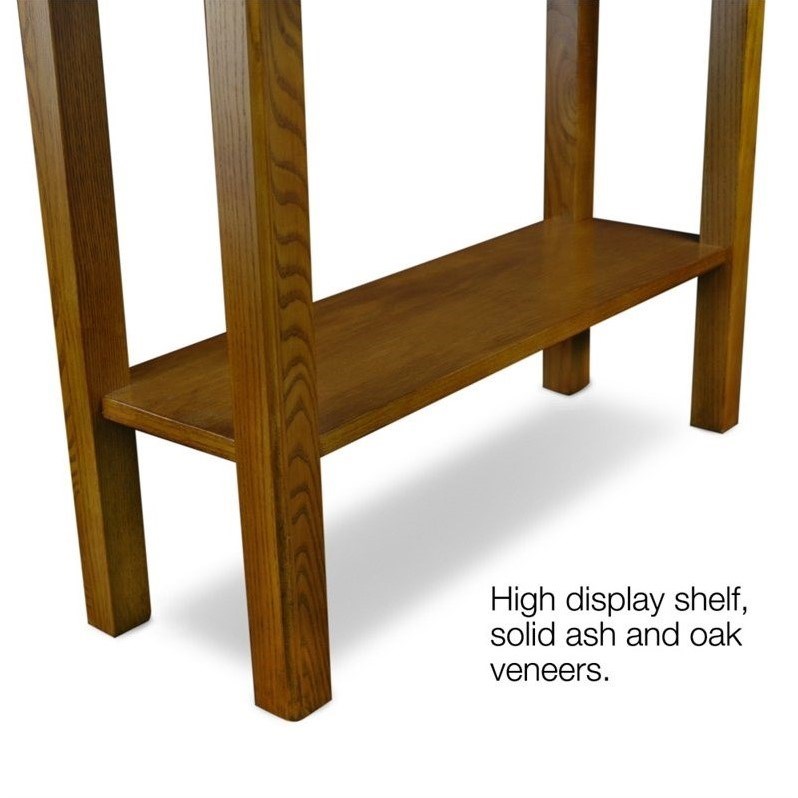 Leick Furniture Wood Wave Console Table in Medium Oak Finish