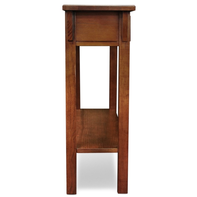 Leick Furniture Wood Mission Console Table in Russet Oak