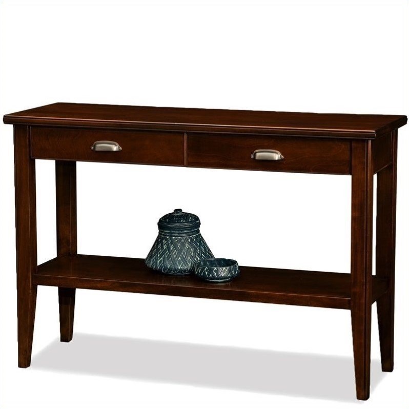 Leick Furniture Laurent Wood Rectangular Console Table in Chocolate
