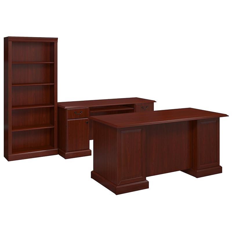 kathy ireland Office Manager's Desk Office Suite in Harvest Cherry