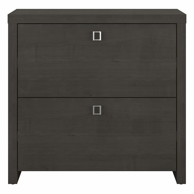 Echo 2 Drawer Lateral File Cabinet in Charcoal Maple - Engineered Wood