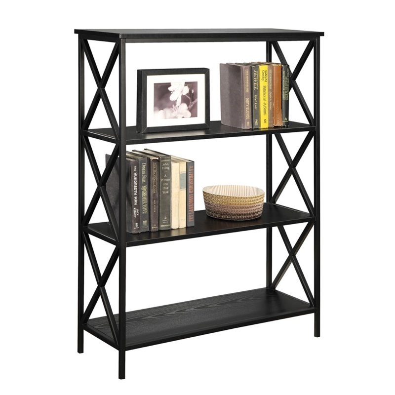 Convenience Concepts Tucson 3 Shelf Bookcase in Black Wood Finish