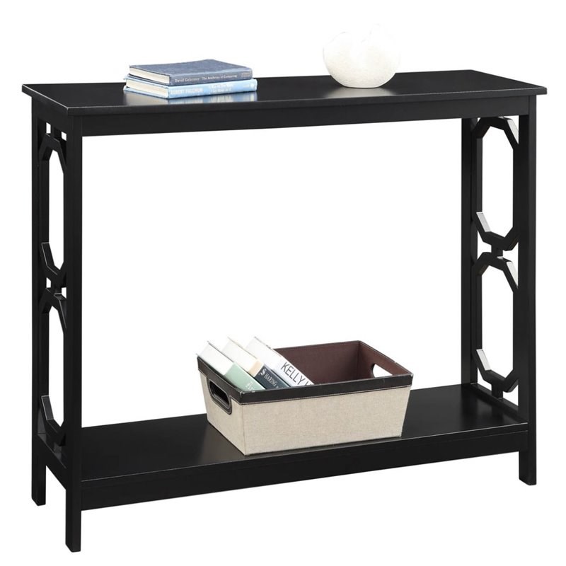 Convenience Concepts Omega Console Table in Black Wood Finish