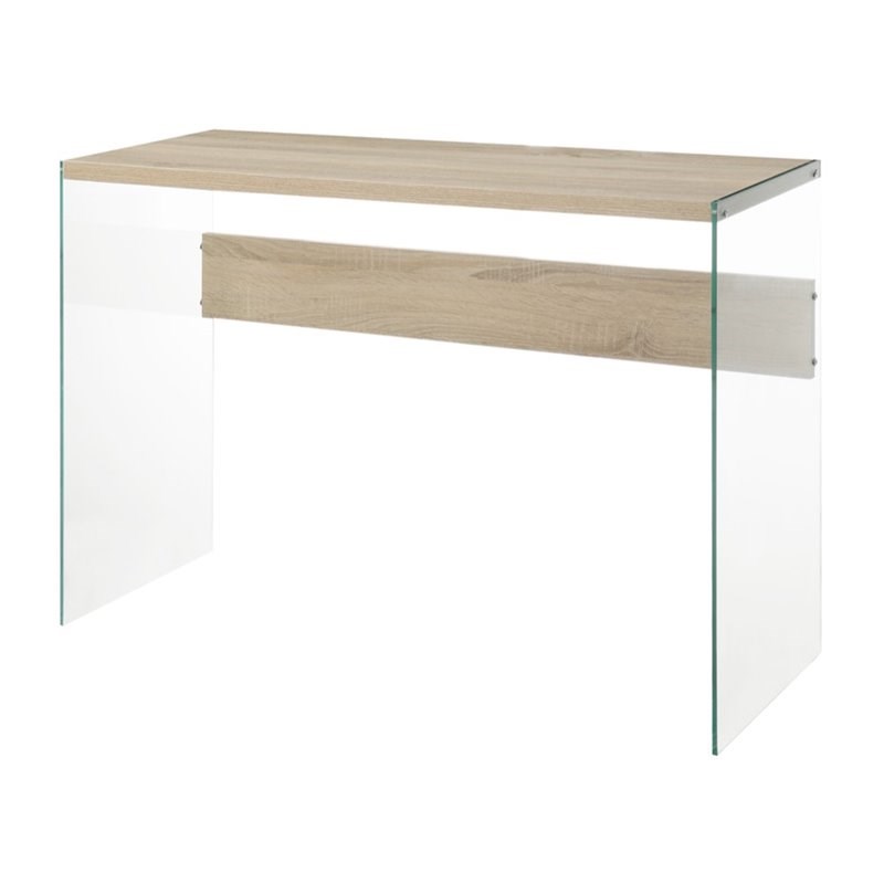 Convenience Concepts Soho Console Table in Weathered White Wood Finish