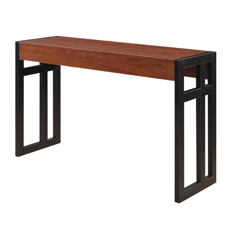 Convenience Concepts Monterey Console Table in Black and Cherry Wood Finish