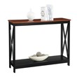 Convenience Concepts Oxford Console Table in Cherry and Black Wood Finish