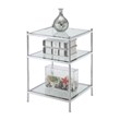 Convenience Concepts Royal Crest End Table in Clear Glass With Chrome Frame