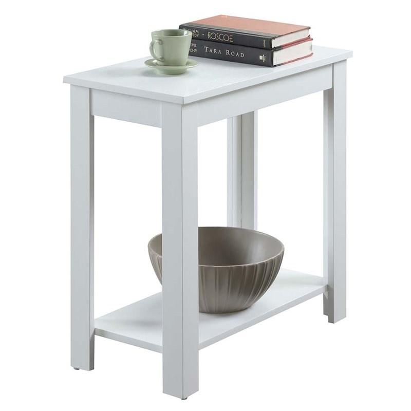 Convenience Concepts Designs2Go Baja Chairside End Table in White Wood Finish