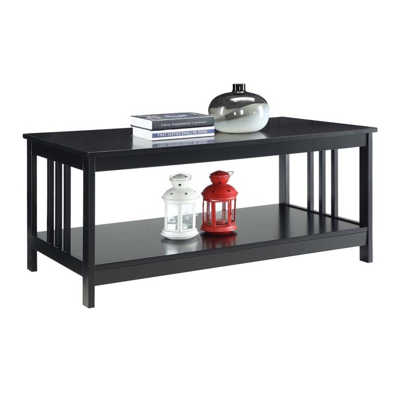Convenience Concepts Mission Coffee Table in Black Wood Finish