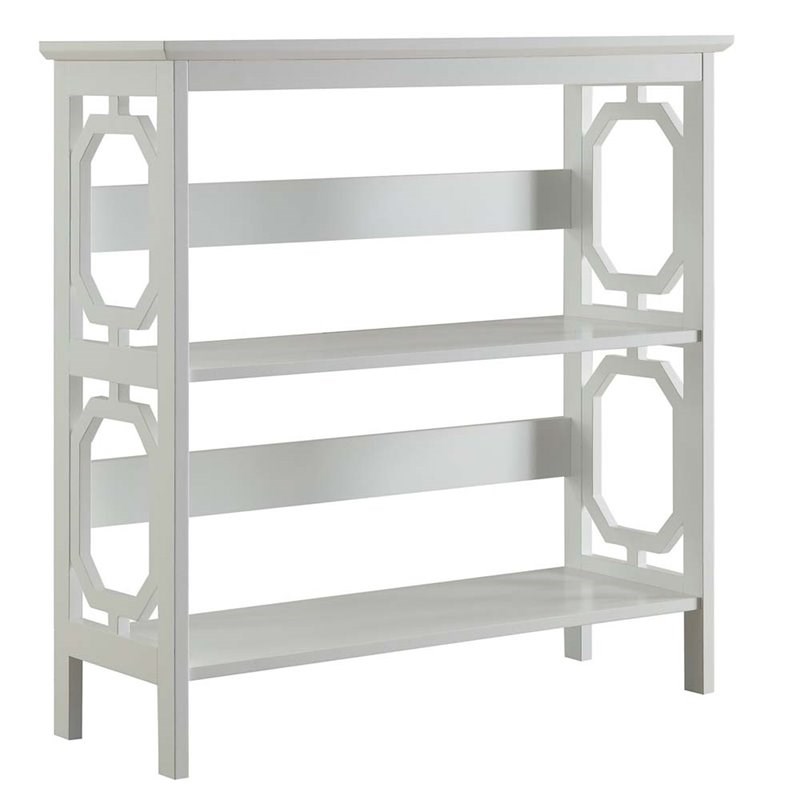 Convenience Concepts Omega Two-Shelf Bookcase in White Wood Finish