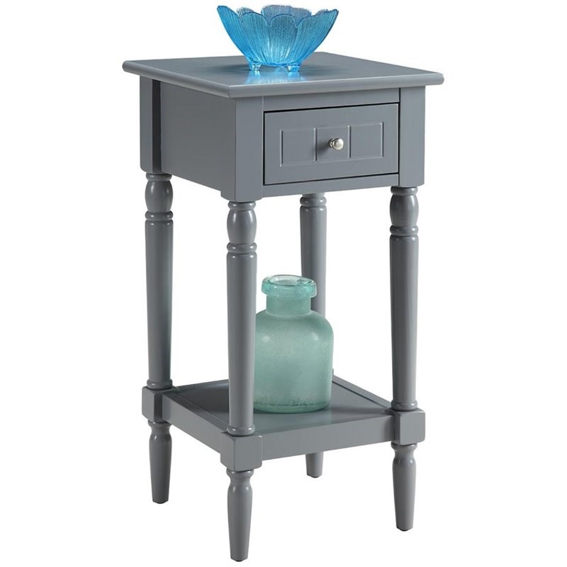 Convenience Concepts French Country Khloe Square End Table in Gray Wood Finish