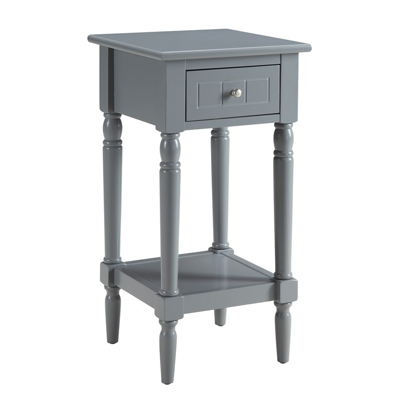 Convenience Concepts French Country Khloe Square End Table in Gray Wood Finish