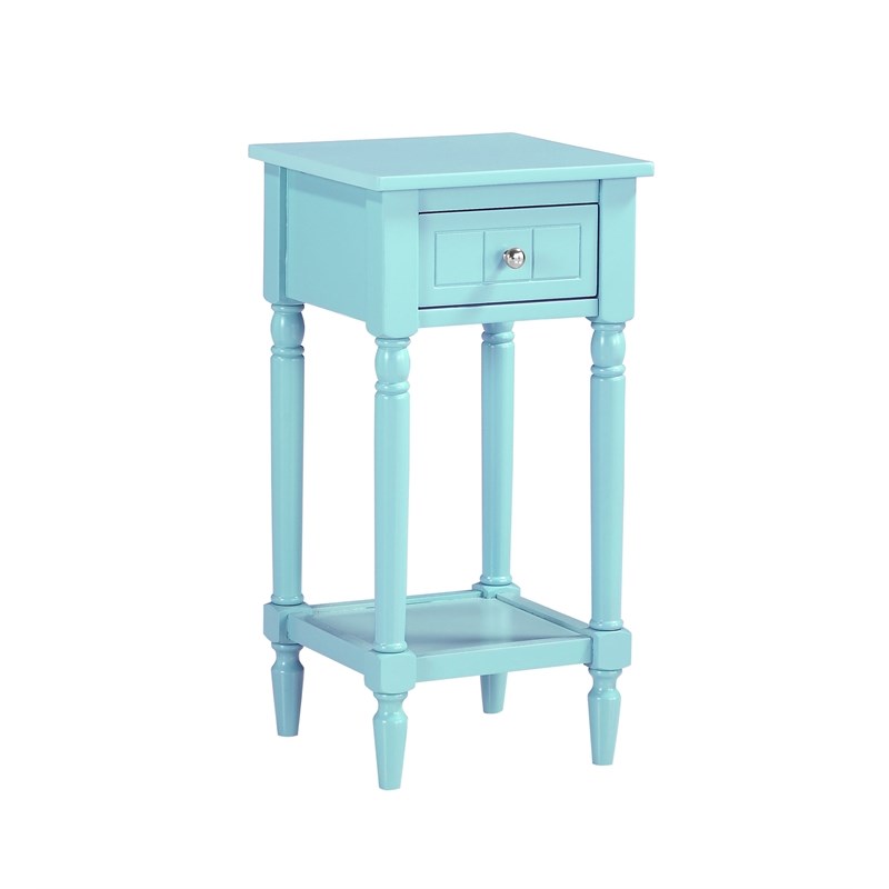 French Country Khloe Square End Table in Sea Foam Green Wood Finish