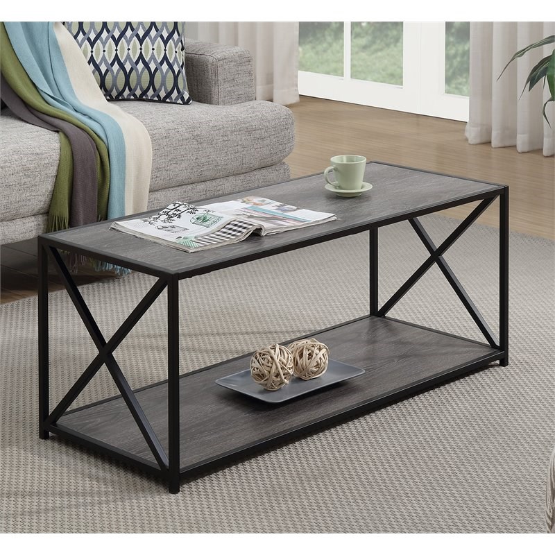Convenience Concepts Tucson Coffee Table in Weathered Gray Wood Finish