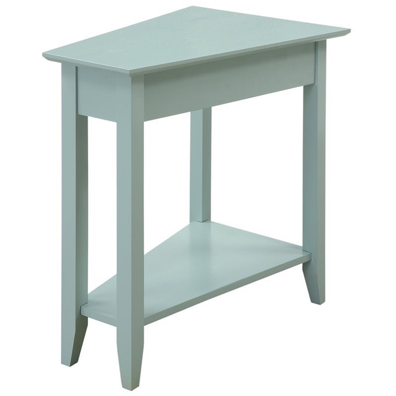 Convenience Concepts American Heritage Wedge End Table in Green Wood Finish
