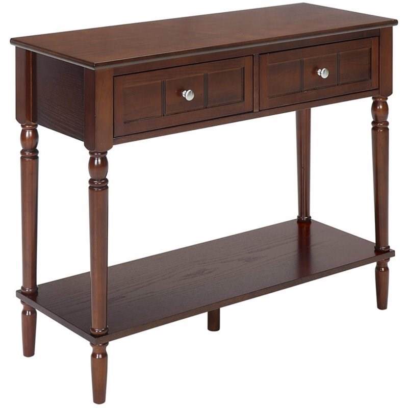 Convenience Concepts French Country Two-Drawer Hall Table in Espresso ...