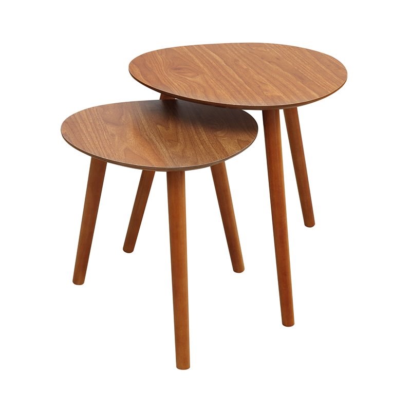 Convenience Concepts Oslo Java Nesting End Tables in Cherry Wood Finish