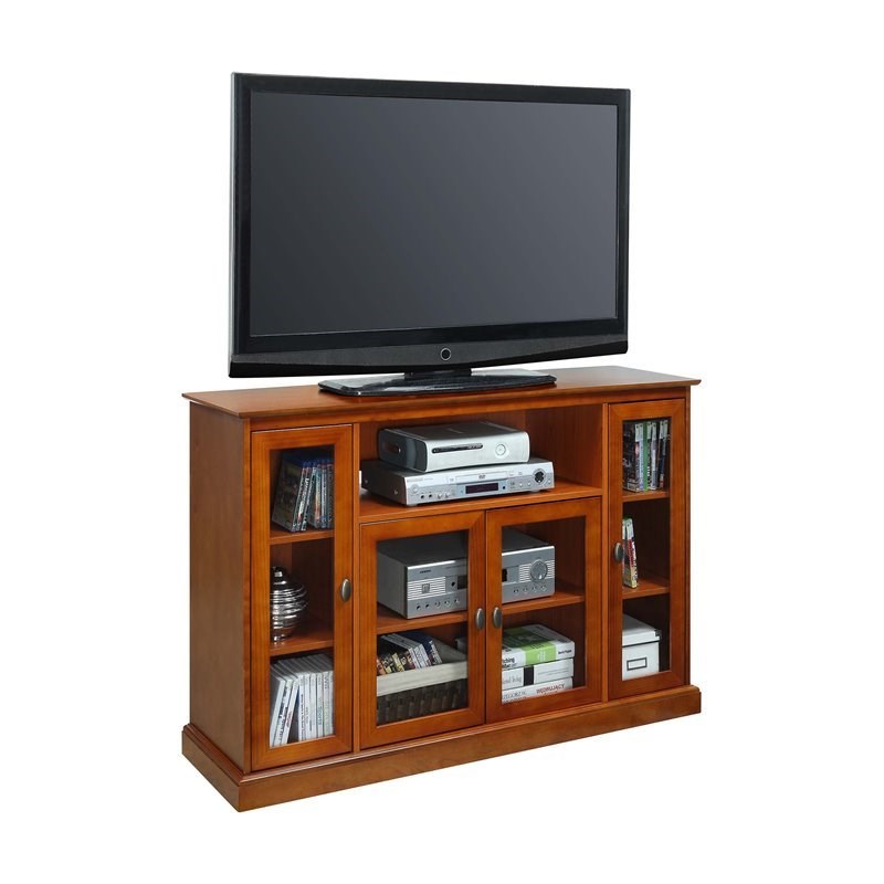 Convenience Concepts Summit Highboy TV Stand in Cherry Wood Finish Homesquare