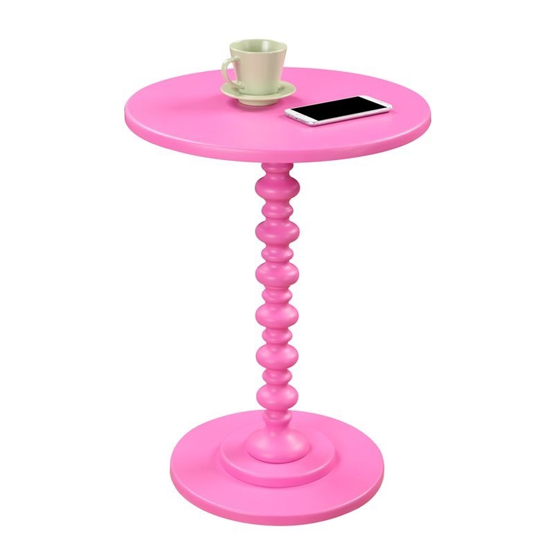 Convenience Concepts Palm Beach Spindle Table in Pink Wood Finish