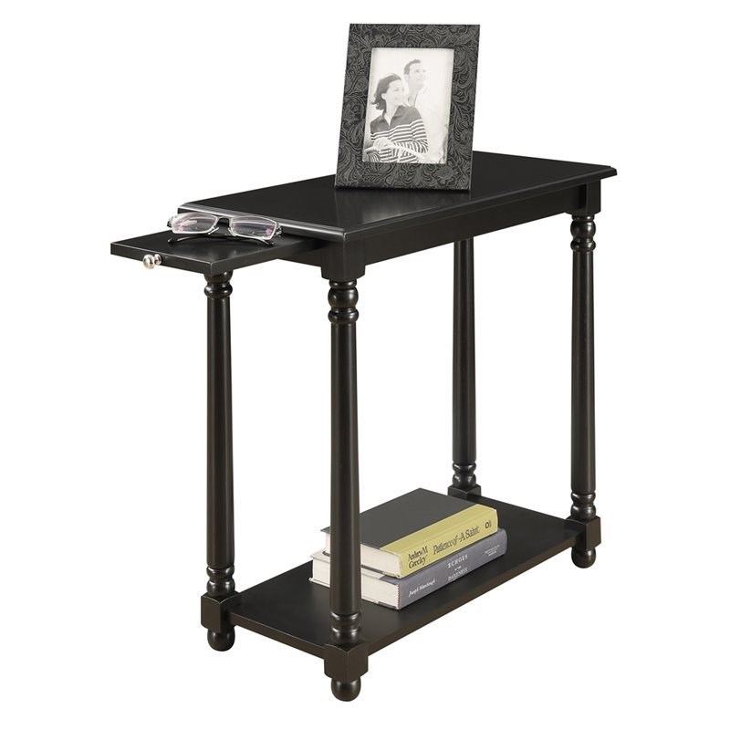 Convenience Concepts French Country Regent End Table in Black Wood Finish