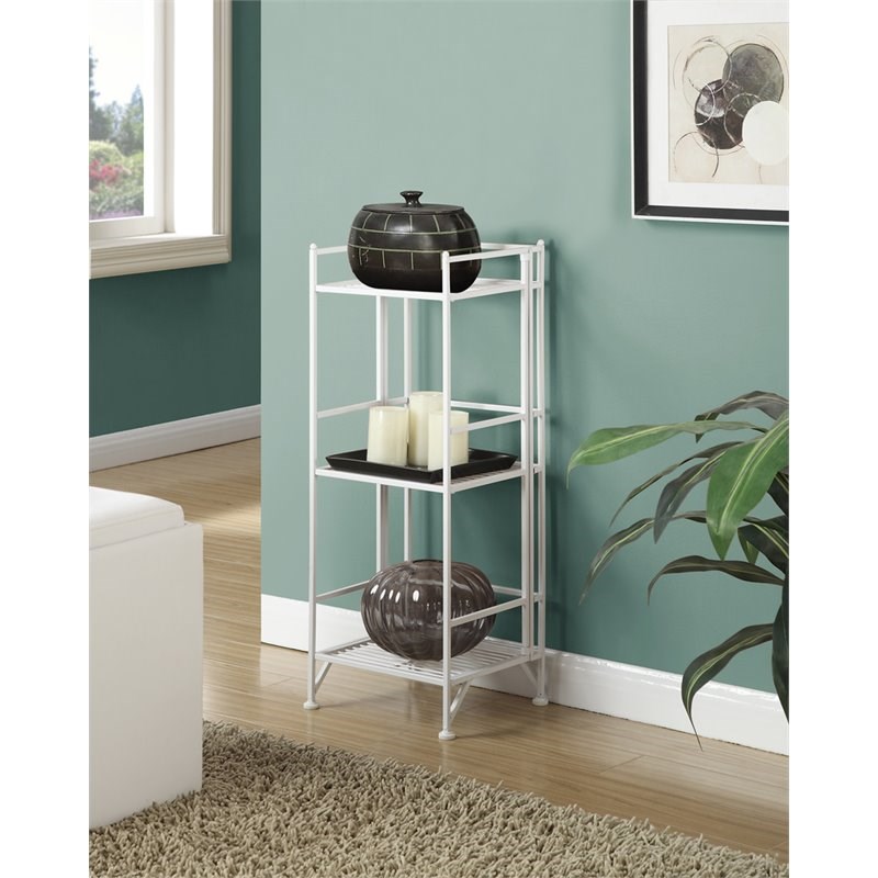 Convenience Concepts Xtra Storage ThreeTier Folding Shelf in White