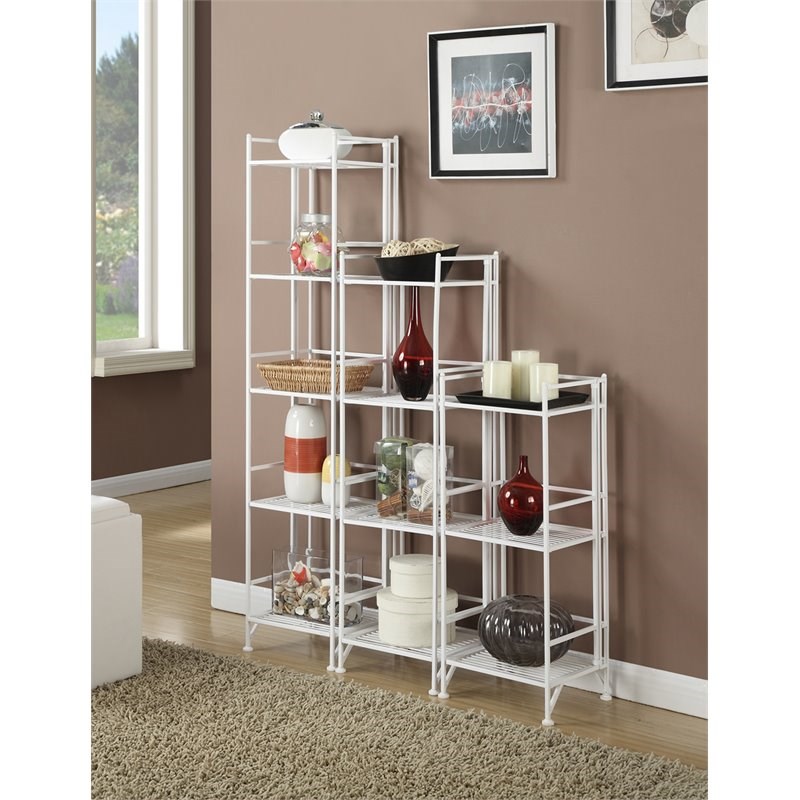 Convenience Concepts Xtra Storage ThreeTier Folding Shelf in White