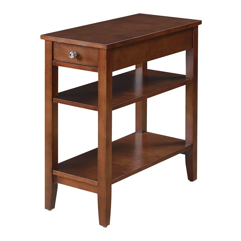 Convenience Concepts American Heritage Three Tier End Table in Mahogany Wood