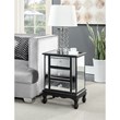 Gold Coast Vineyard Three-Drawer End Table in Black Wood and Mirrored Glass
