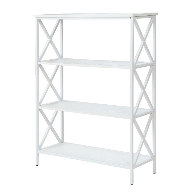 Convenience Concepts Tucson Four-Tier Bookcase in White Wood Finish
