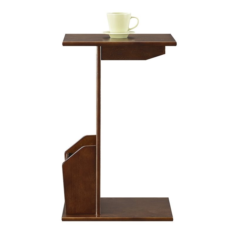 Convenience Concepts Designs2Go Abby Magazine C End Table in Espresso Wood