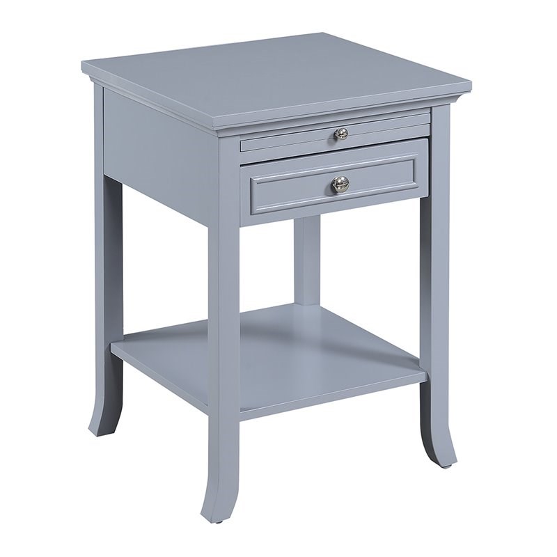Convenience Concepts American Heritage Logan End Table in Gray Wood Finish