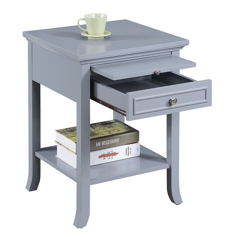 Convenience Concepts American Heritage Logan End Table in Gray Wood