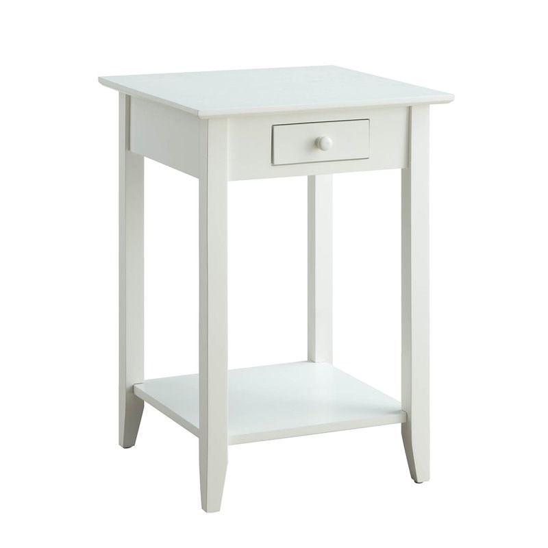 Convenience Concepts American Heritage End Table in White Wood Finish