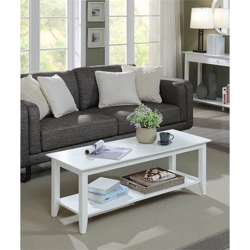 Convenience Concepts American Heritage Coffee Table in White Wood Finish