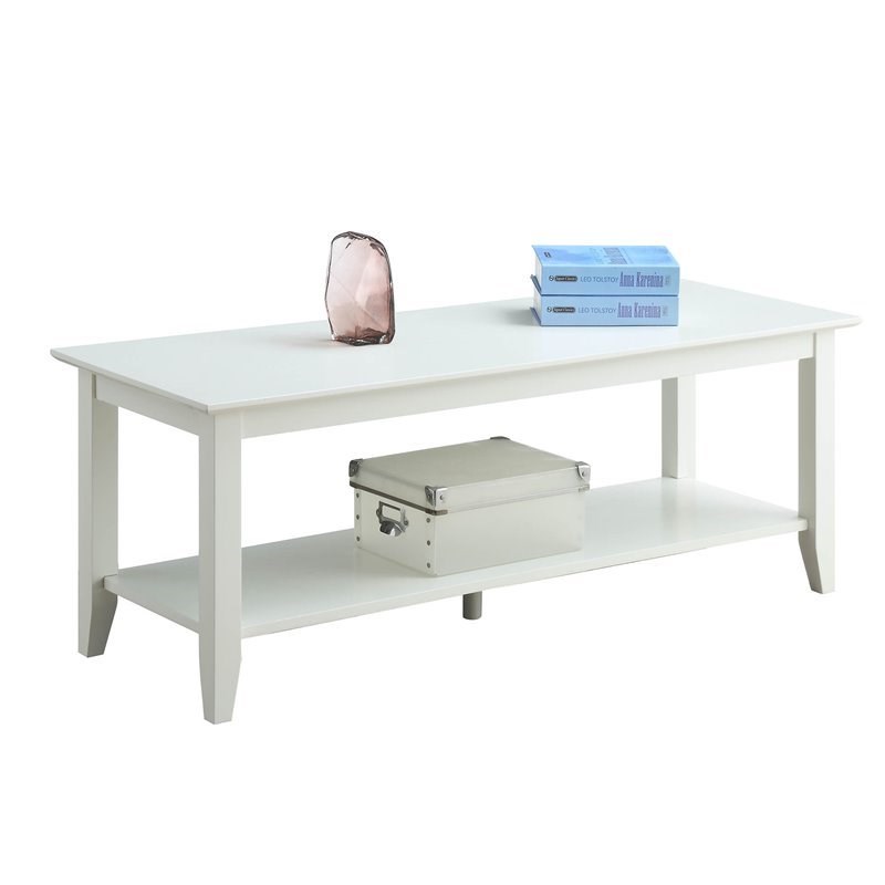 Convenience Concepts American Heritage Coffee Table in White Wood Finish