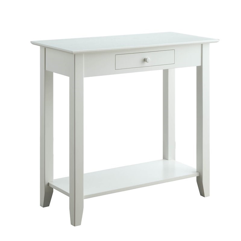 Convenience Concepts American Heritage Hall Table in White Wood Finish